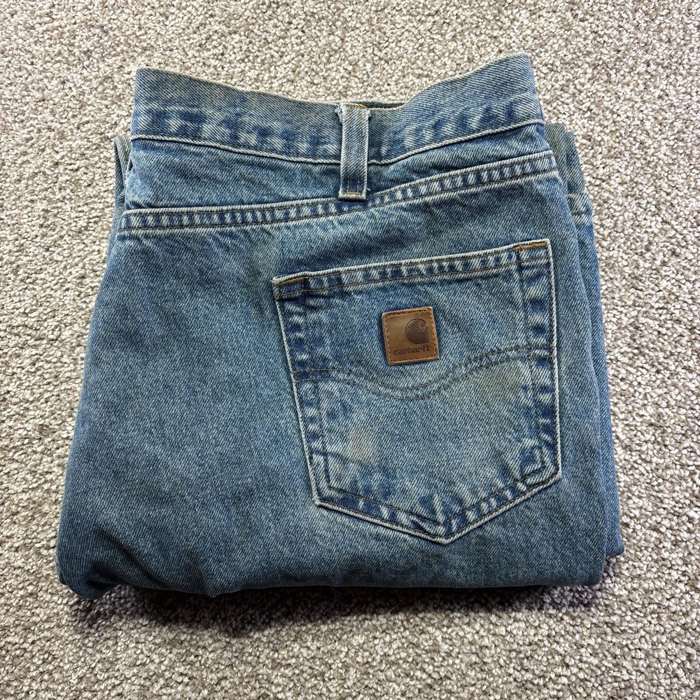 Carhartt B460 LVB Jeans Mens 40x30‎ Blue Medium Wash Relaxed Denim Tag 42x32